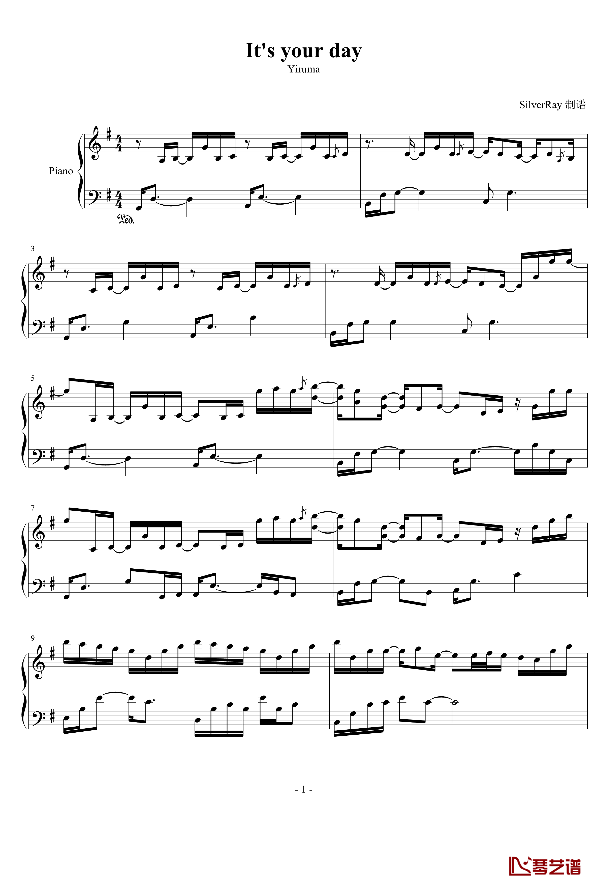 It's your day钢琴谱-Yiruma1