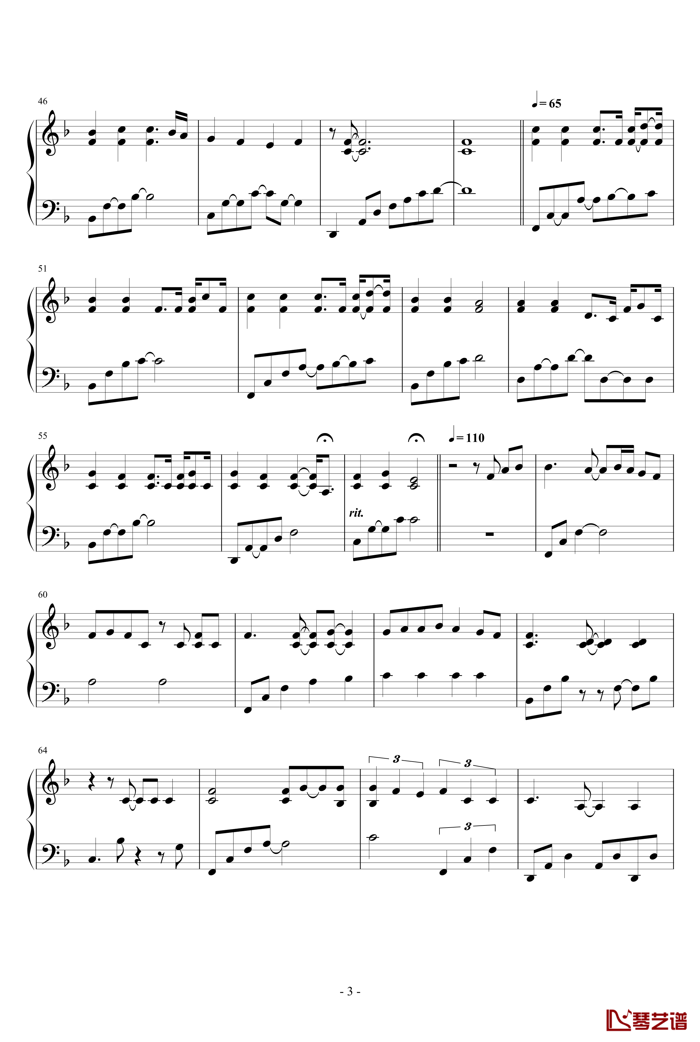 peacin out钢琴谱-REASONER3