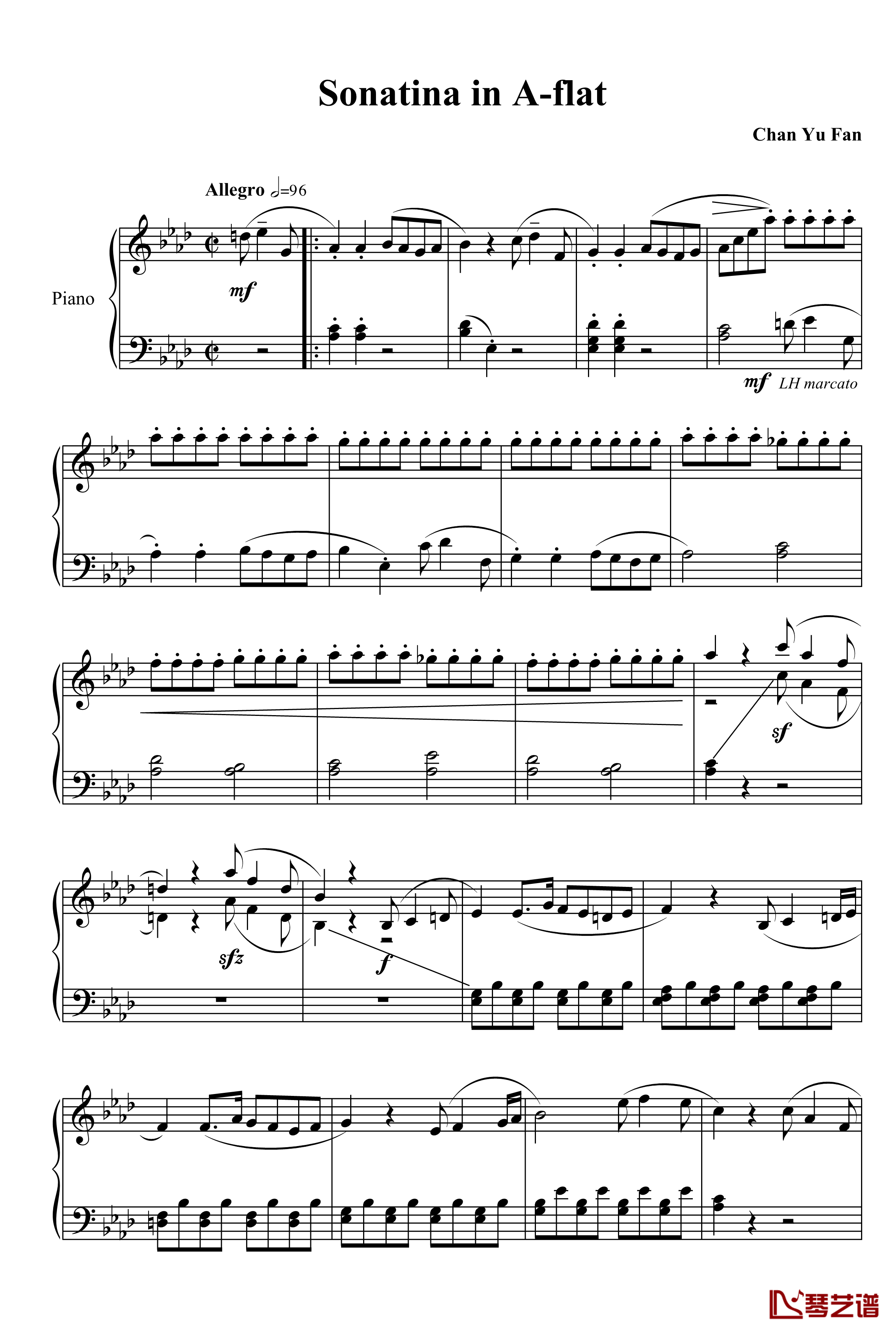 Sonatina in A钢琴谱-flat-hellomato1