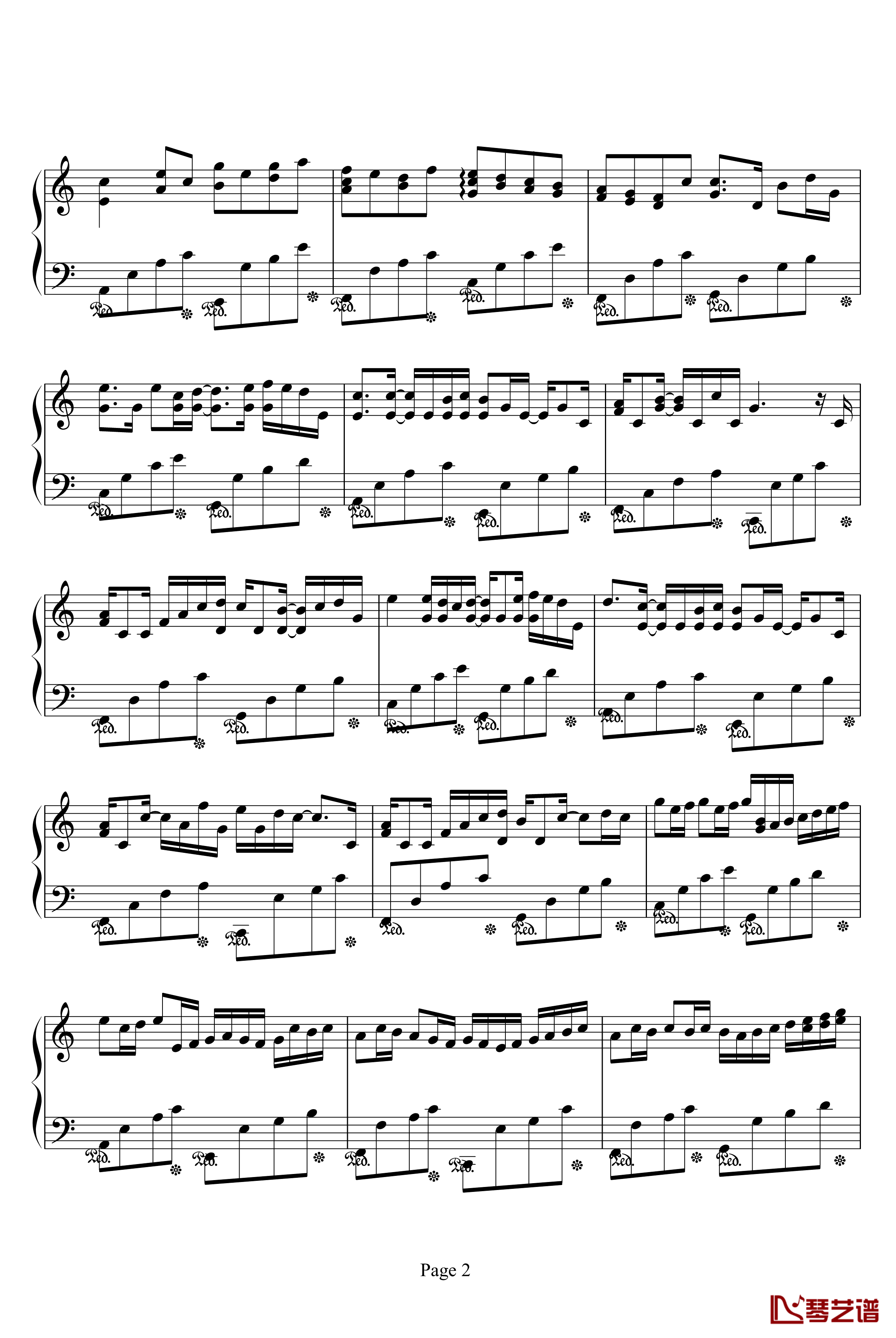 卡农钢琴谱-情感100%-帕赫贝尔-Pachelbel2