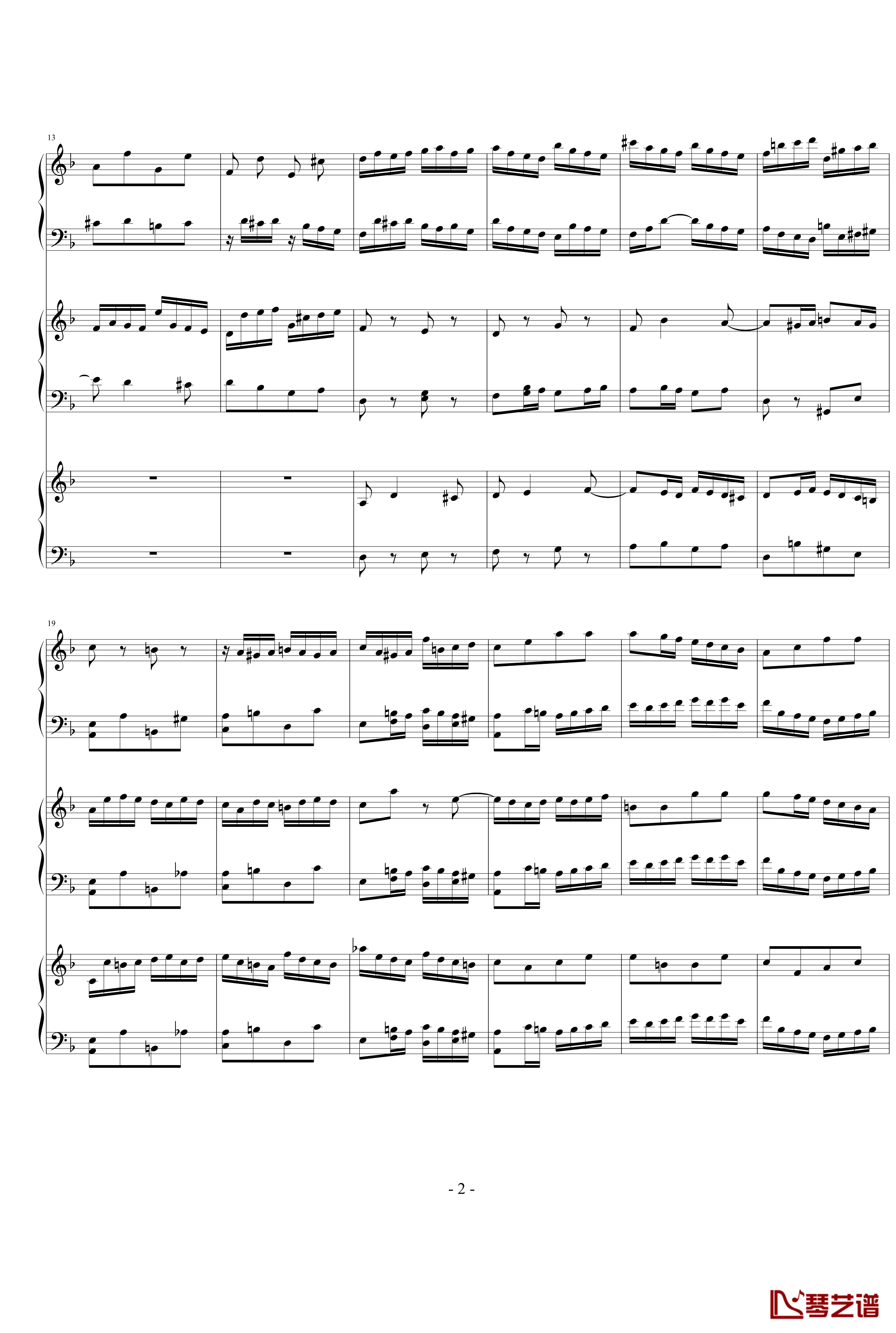 巴赫三键盘协奏曲钢琴谱-钢琴-巴赫-P.E.Bach2