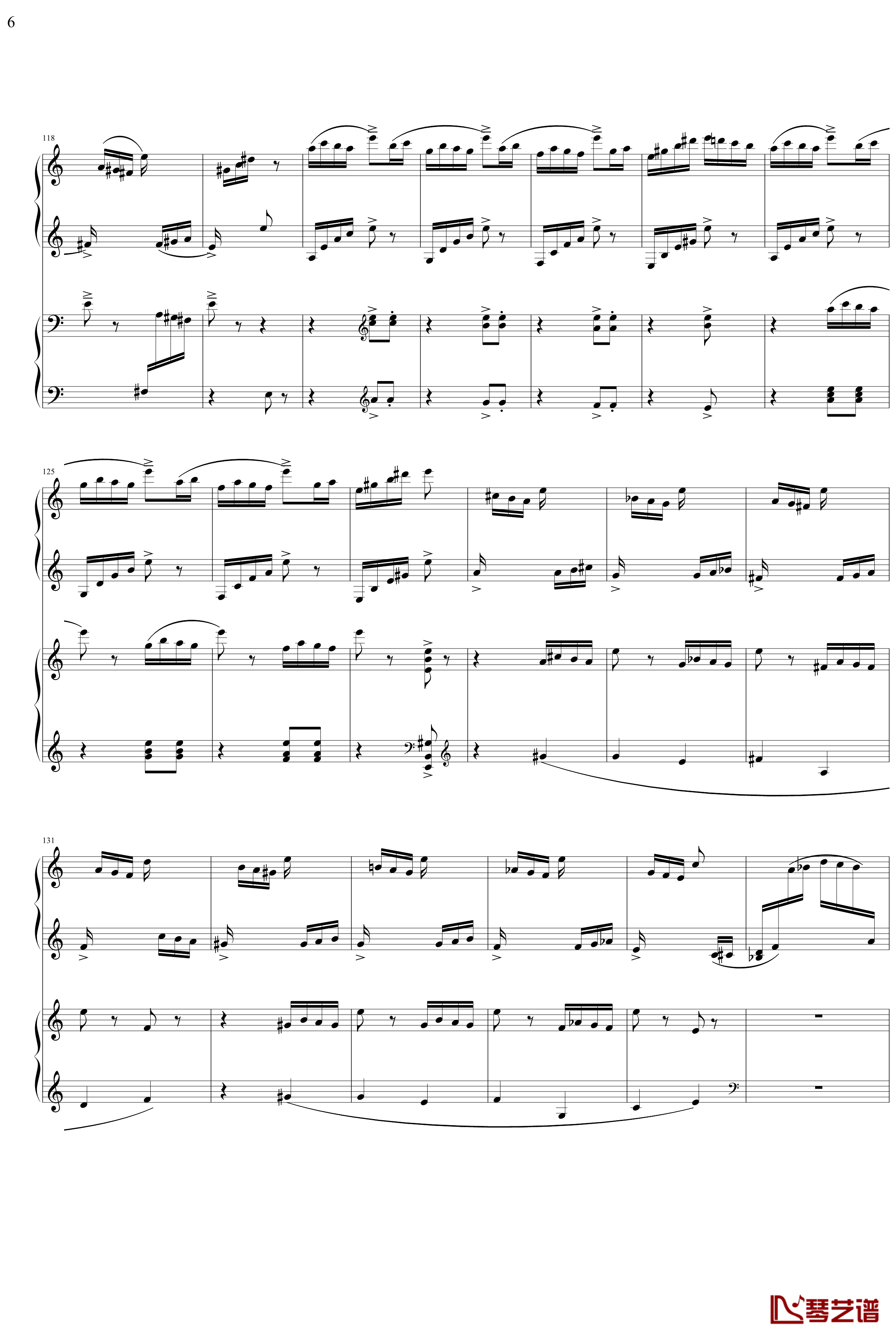 帕格尼主题狂想曲钢琴谱-1~10变奏-拉赫马尼若夫6