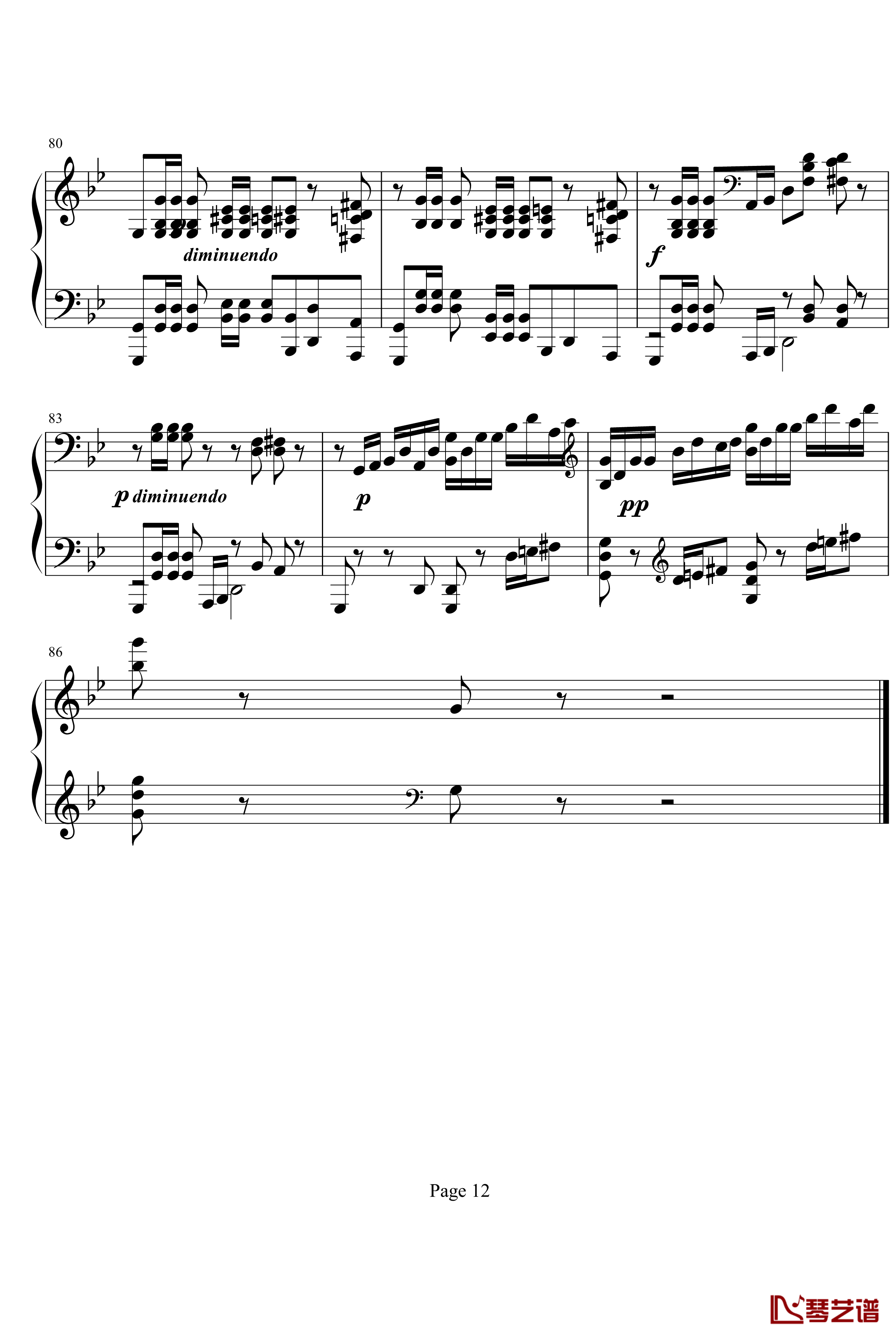  G小调前奏曲.op.23 No.5钢琴谱-拉赫马尼若夫-Rachmaninoff12