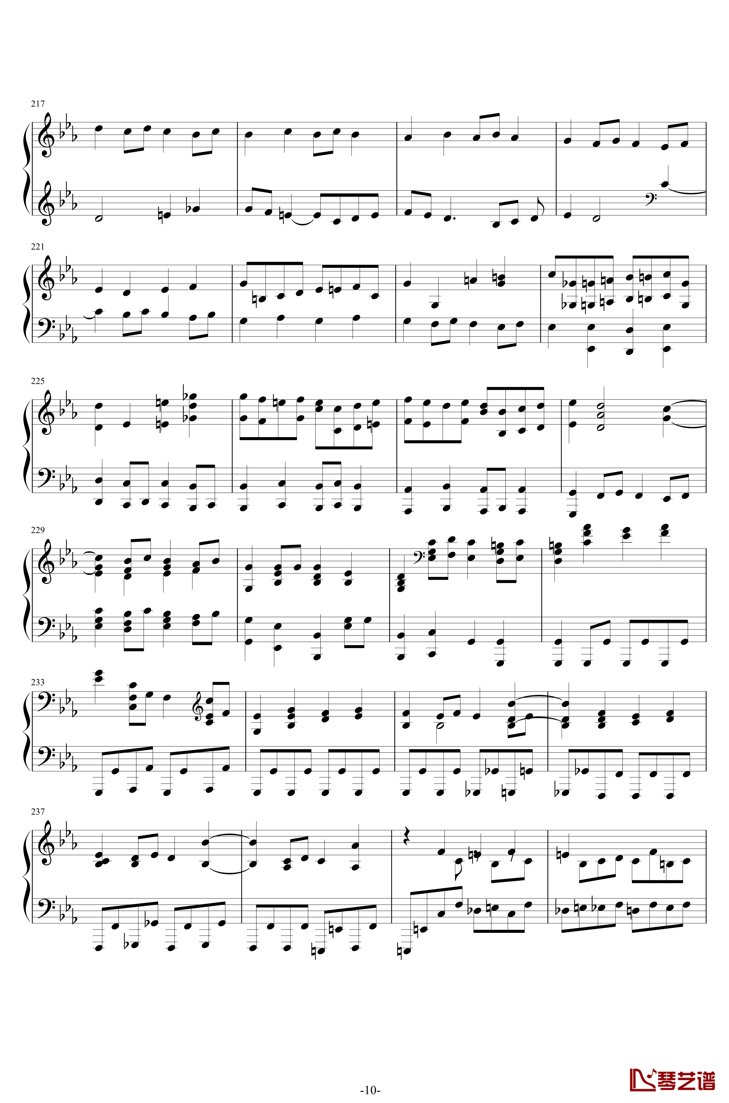 第二钢琴协奏曲钢琴谱-第三乐章独奏版-c小调-拉赫马尼若夫10