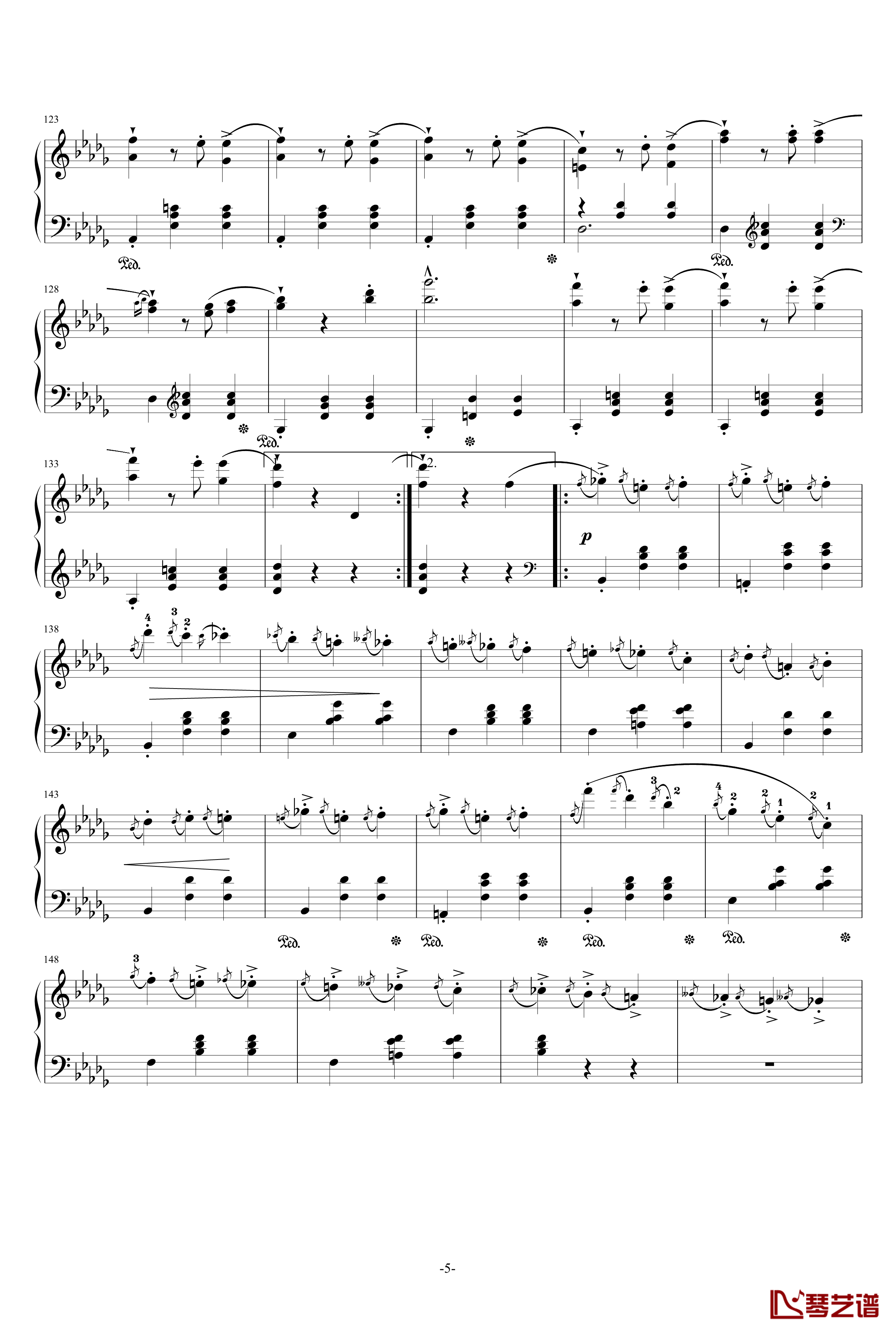 降E大调华丽大圆舞曲Op.18钢琴谱-肖邦-chopin5