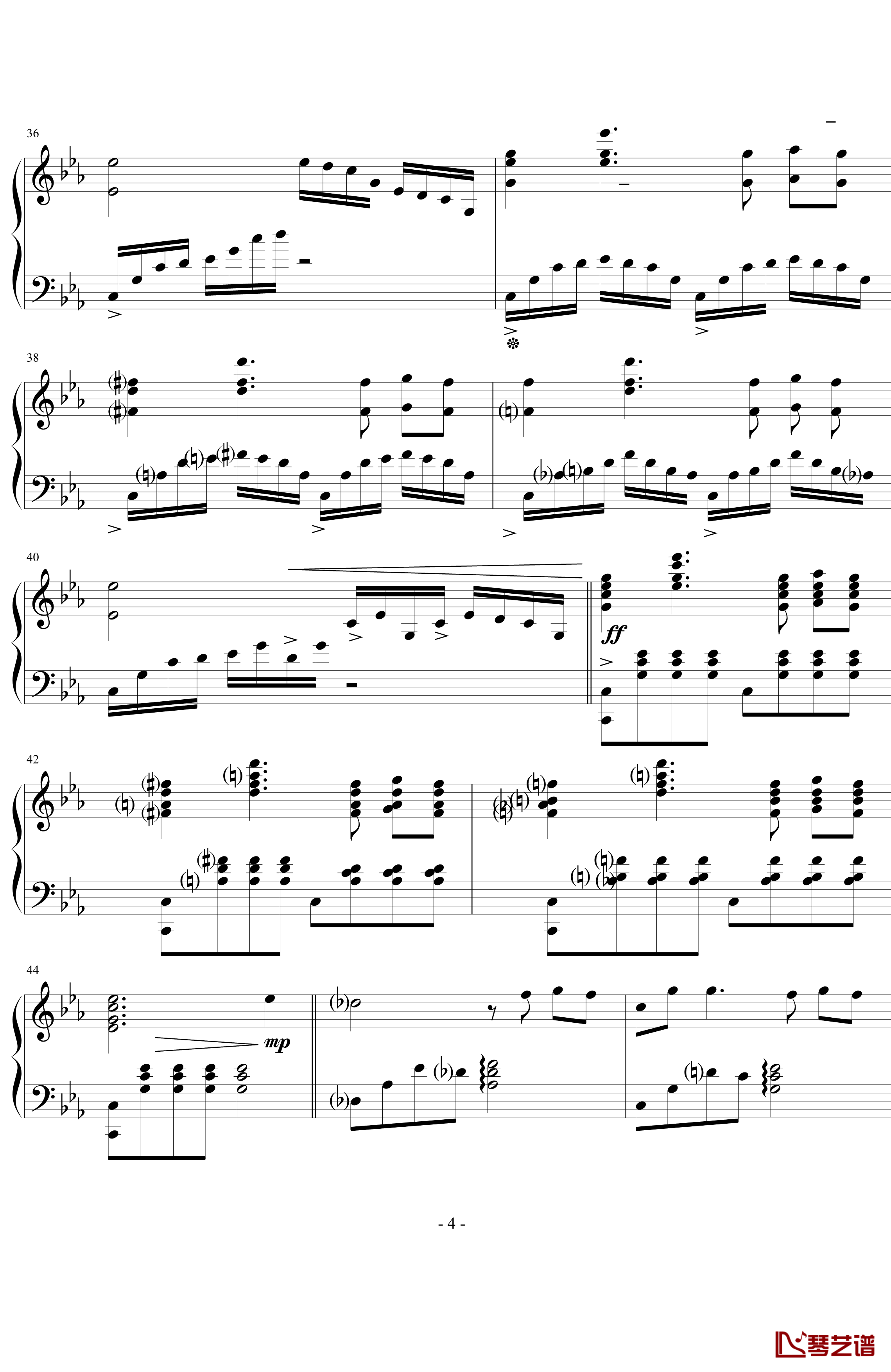白色的旋律钢琴谱-克莱德曼4