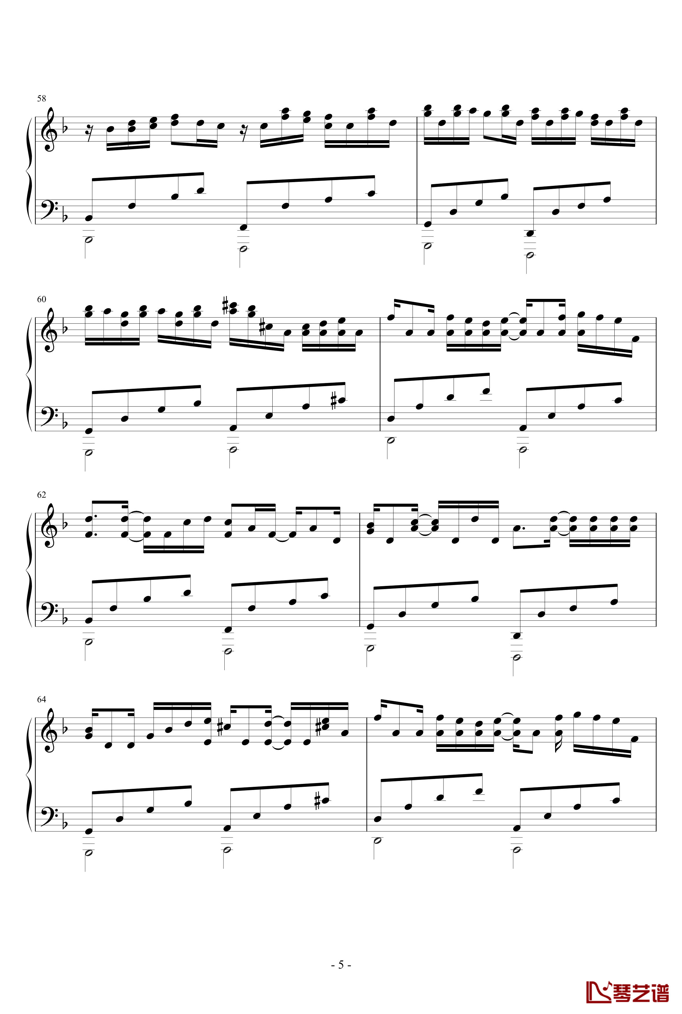 卡农小调版钢琴谱-帕赫贝尔-Pachelbel5
