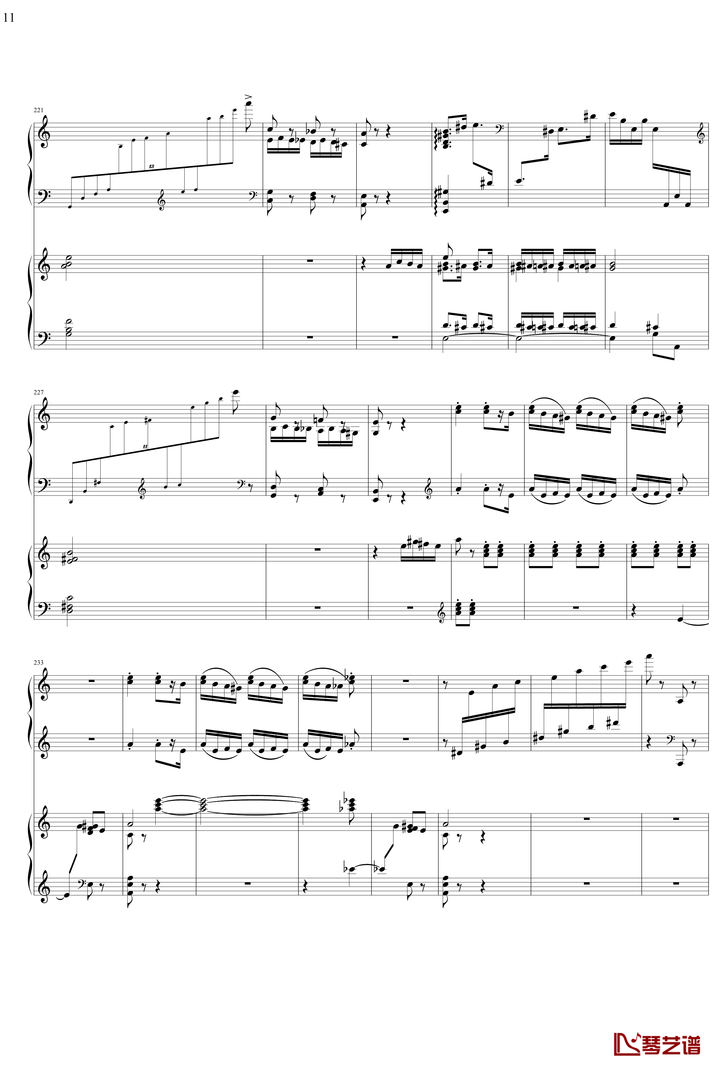 帕格尼主题狂想曲钢琴谱-1~10变奏-拉赫马尼若夫11
