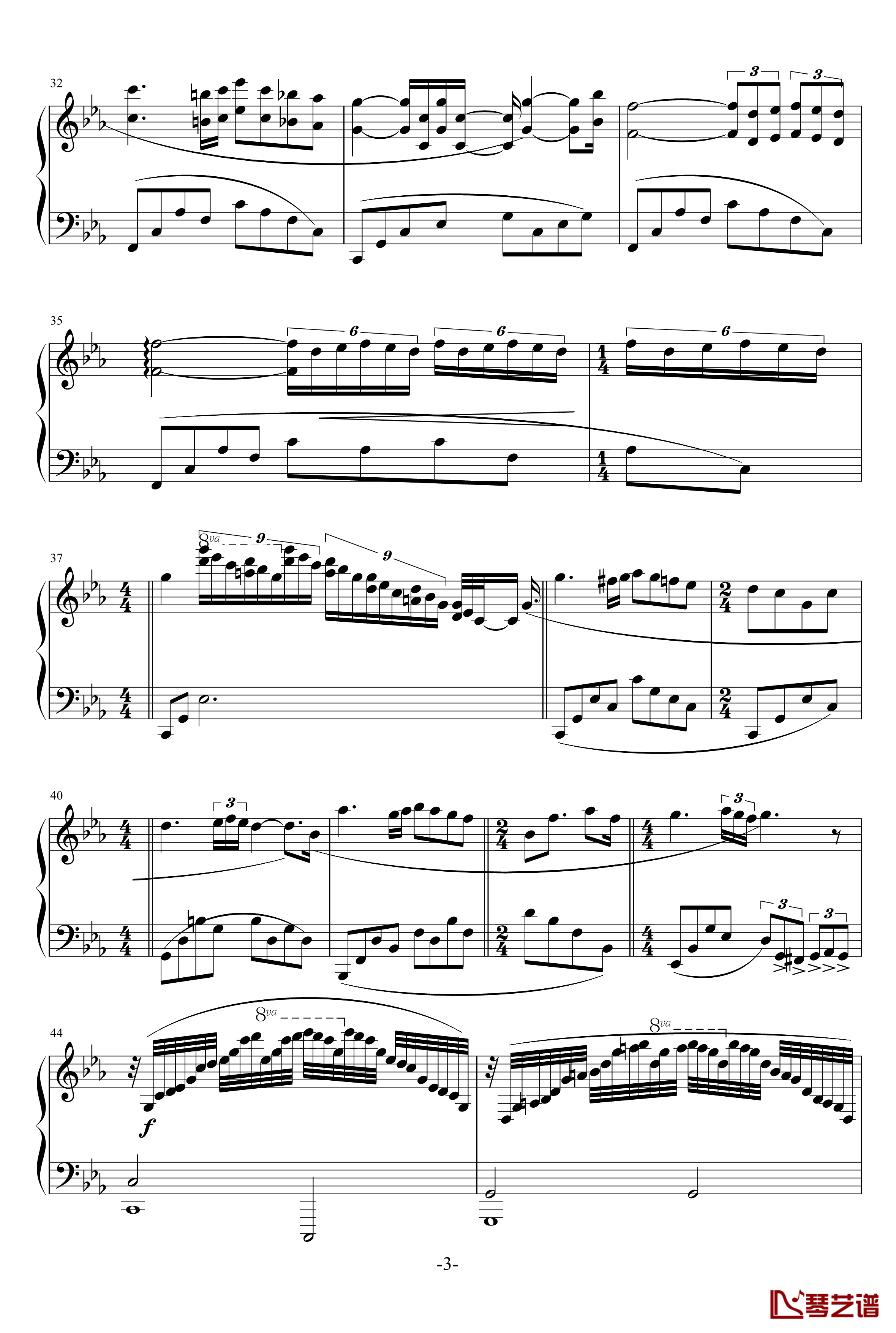 爱的协奏曲钢琴谱-演奏会版-克莱德曼3