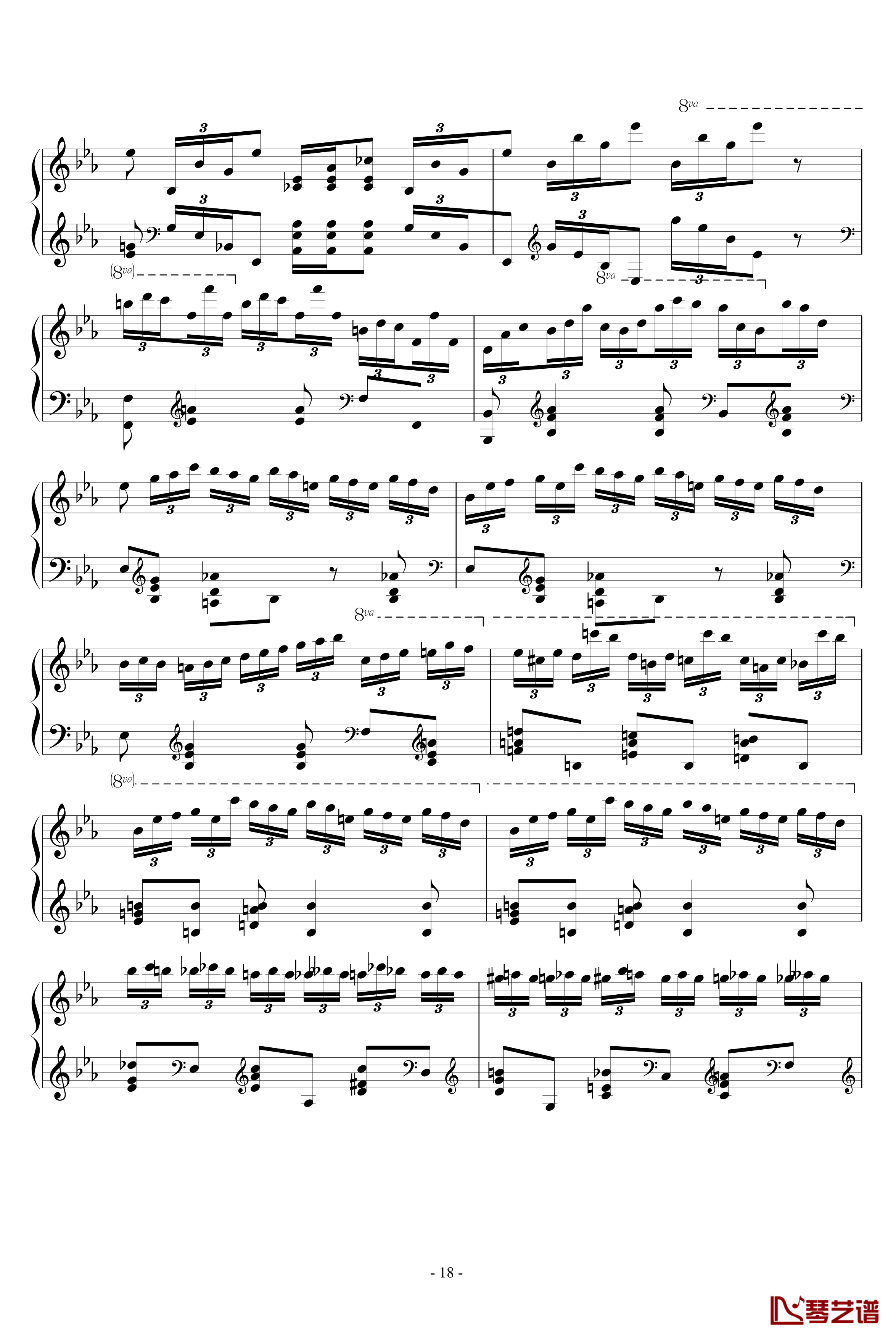 肖邦大波兰舞曲opus22钢琴谱-肖邦-chopin18
