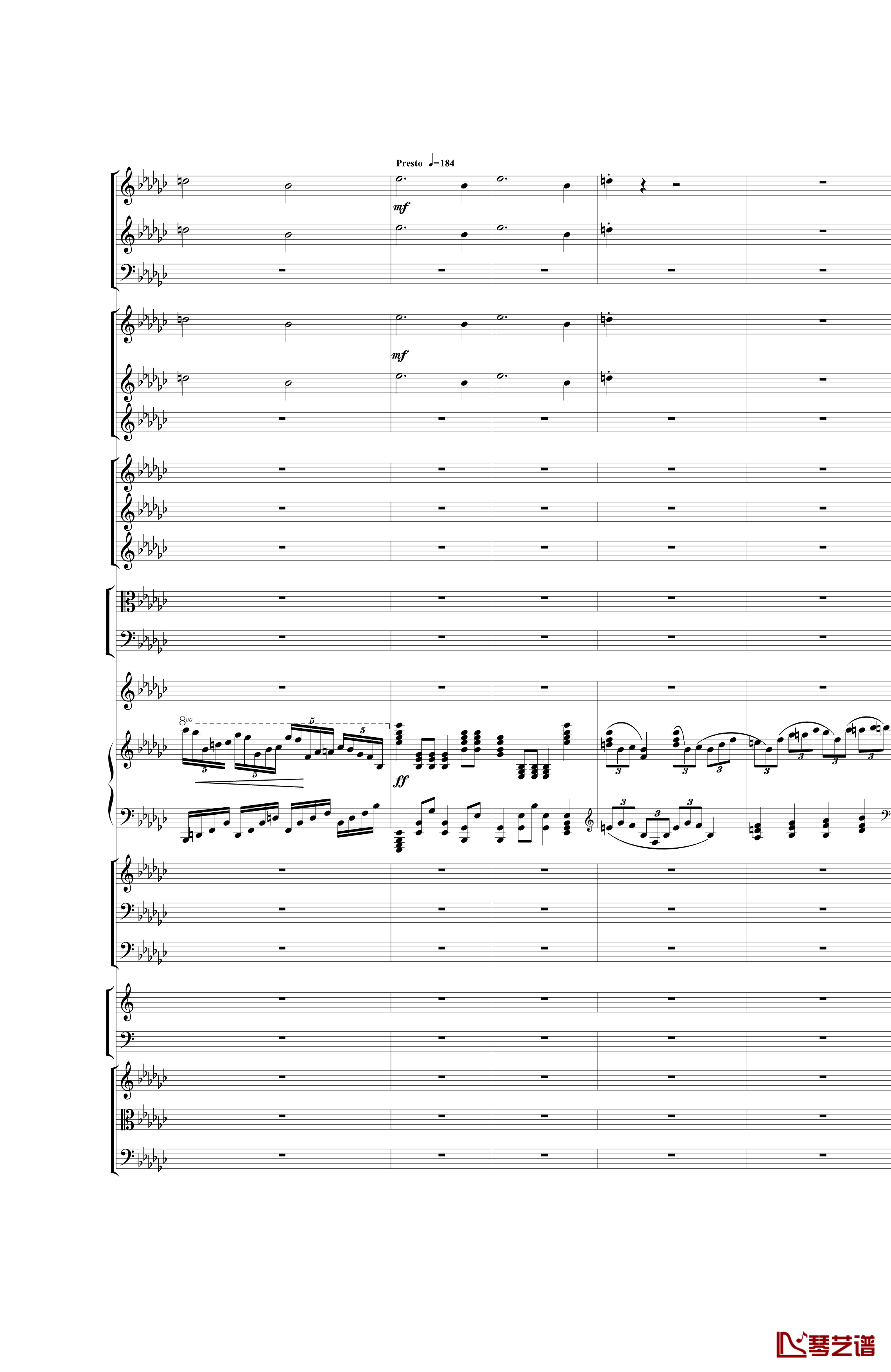 Piano Concerto No.3 in E Flat minor钢琴谱 I.Moderto-热情而辉煌8