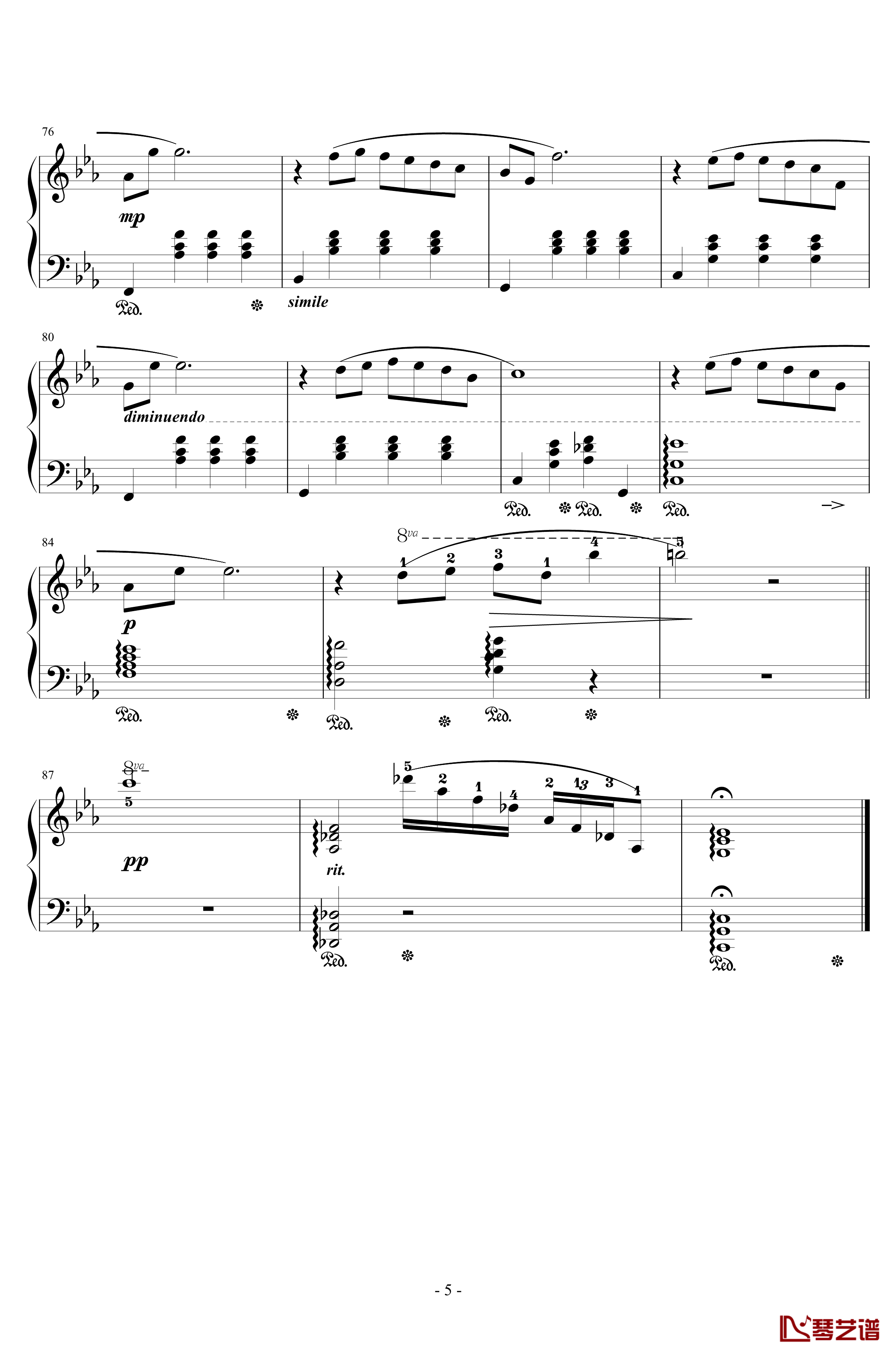 最终幻想4爱的主题钢琴谱-交响乐版改编-植松伸夫5