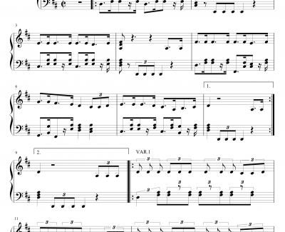 如果你高兴就拍拍手吧创作的7首变奏曲钢琴谱-jsxuyichen
