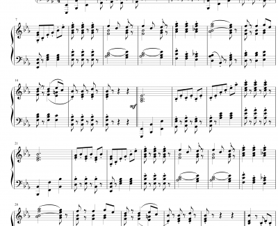 小步舞曲钢琴谱-莫扎特-降E大调交响曲