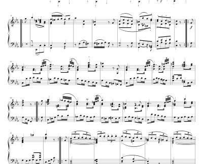 弦乐四重奏K406终乐章钢琴谱-莫扎特