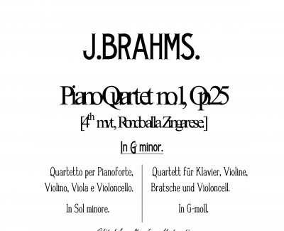 g小调第一钢琴四重奏 Op.25  第四乐章 吉普赛回旋曲钢琴谱-勃拉姆斯