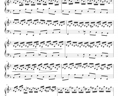 平均律D小调前奏曲钢琴谱-BWV 851-巴哈-Bach, Johann Sebastian