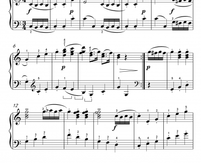 三级自选曲目 1. C大调小步舞曲钢琴谱-贝多芬--中国音乐学院考级