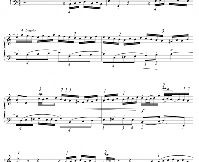 二部创意曲 NO.1钢琴谱-指法-巴赫-P.E.Bach