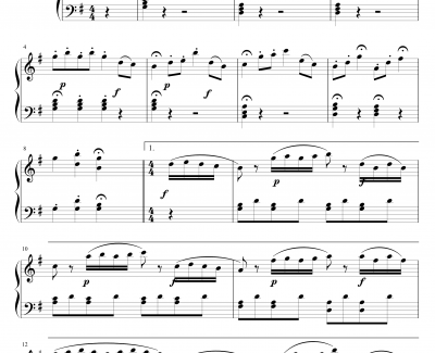《魔笛》主题变奏曲钢琴谱-莫扎特-歌剧