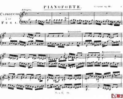 Capriccio a la Fuga in E minor钢琴谱-车尔尼-Czerny