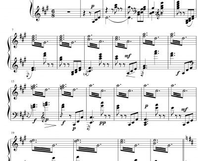 蓝色多瑙河钢琴谱-接近原版-约翰·斯特劳斯