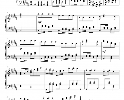 Tetris March钢琴谱-bamaf