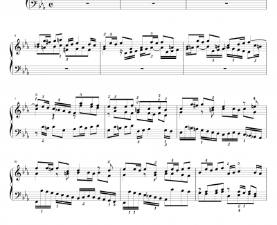 C小调赋格BWV847钢琴谱-指法-巴哈-Bach, Johann Sebastian