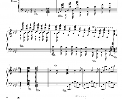 甜蜜奏鸣曲钢琴谱-三连音附指法-巴达尔杰斯卡