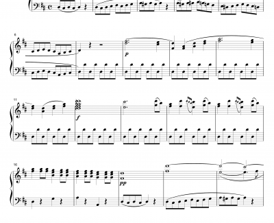 费加罗的婚礼序曲钢琴谱-钢琴版-莫扎特