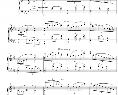 蓝色多瑙河钢琴谱-精彩片段-约翰·施特劳斯
