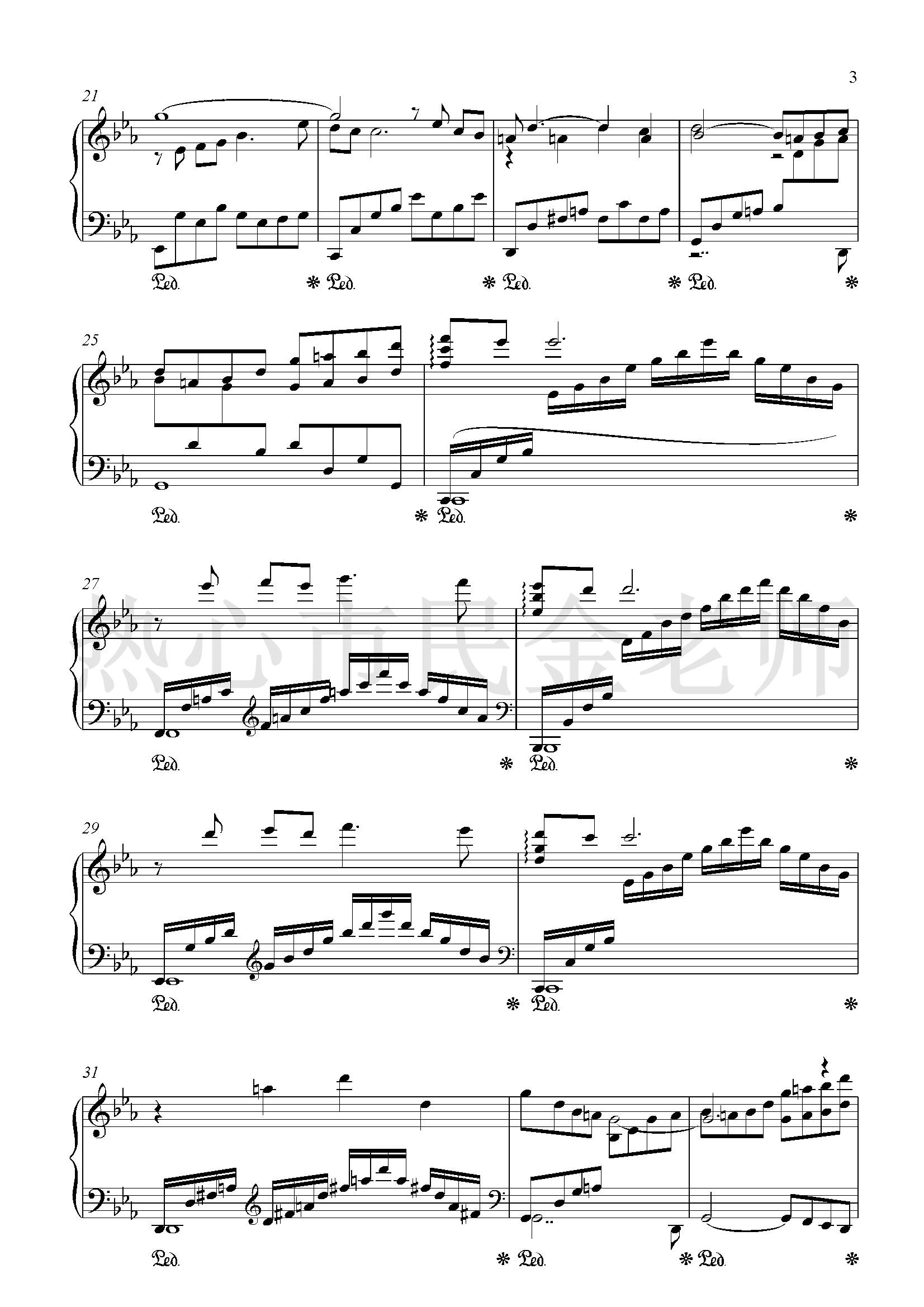 思乡曲钢琴谱-乡愁-金老师独奏1905013