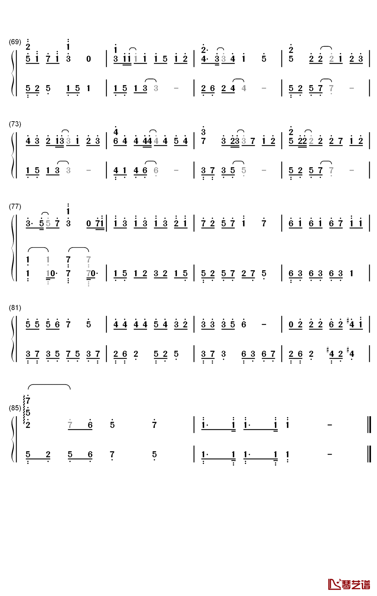 20钢琴简谱-数字双手-初学者4