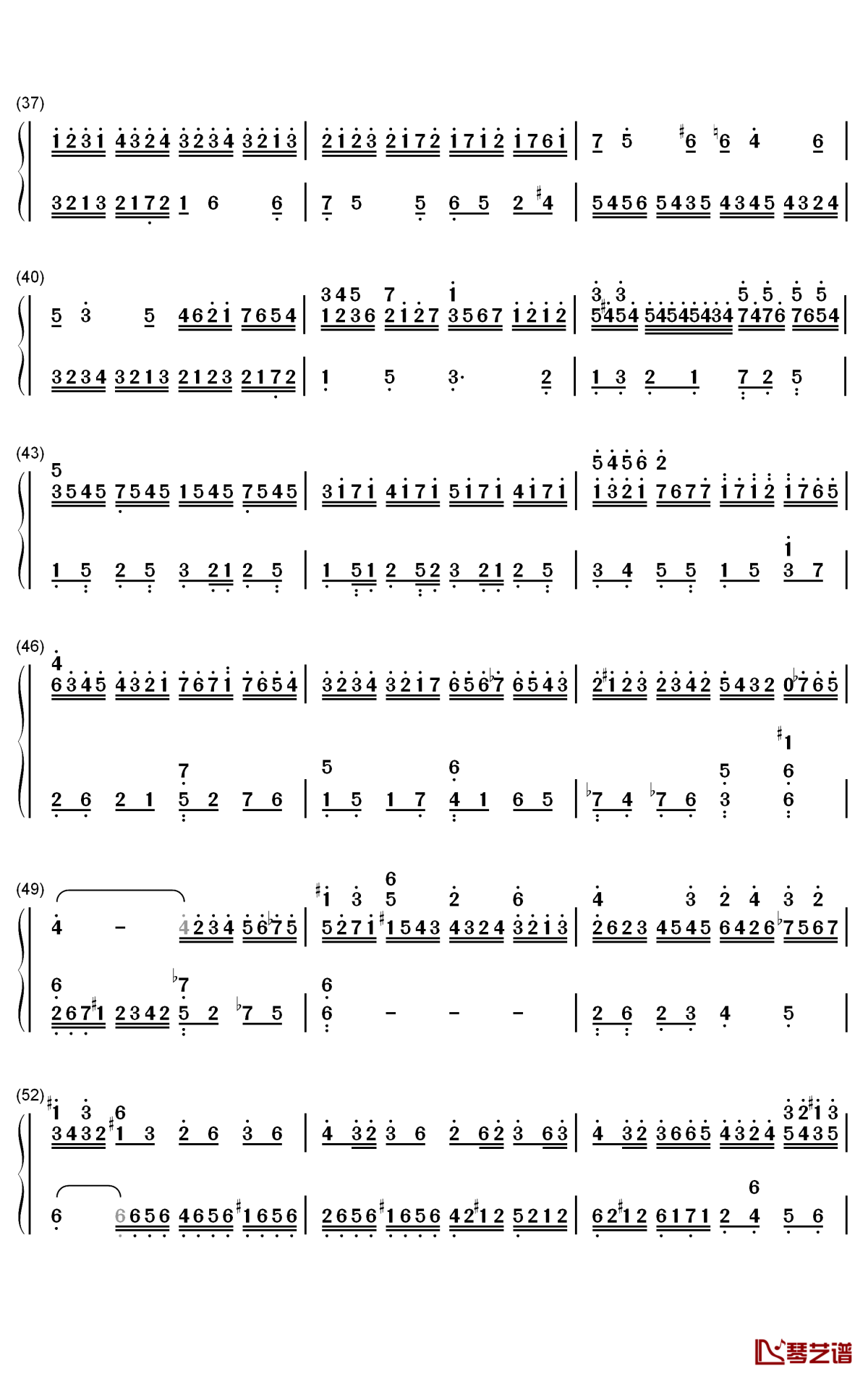 巴赫の赋格作品第578首钢琴简谱-数字双手-巴赫3