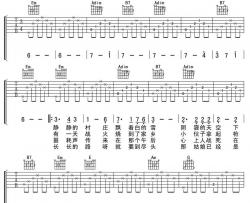 白桦林吉他谱-朴树-G调简单版-高清图片六线谱